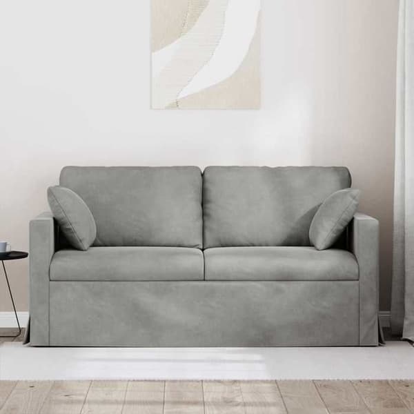 Ljusgrå Soffa 158 x 78 x 80 cm Sammet