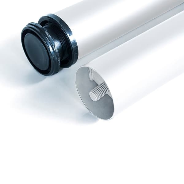 Emuca Set med 4 bordsben, diameter 60 mm, H 710 mm, stål, vitmålad