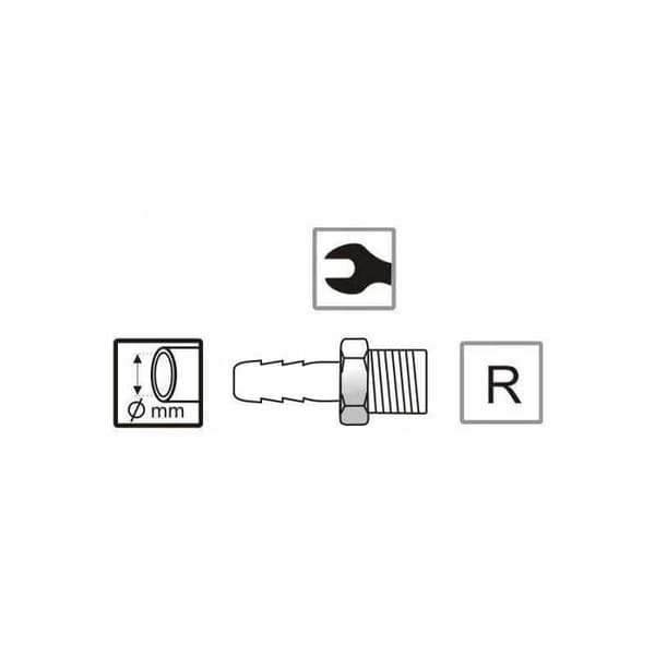 Utvändig gänga, rörkoppling 1/2"x10mm
