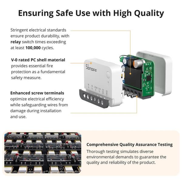 SONOFF ZBMINI Smart Switch Zigbee Extreme ZBMINIR2 Ultra-kompakt Extern switch stöd Smart switch