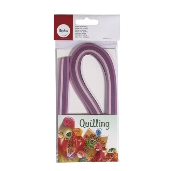 Papperband för quilling - RAYHER - Pralin - 0,3x53cm - 100 stycken - Lila