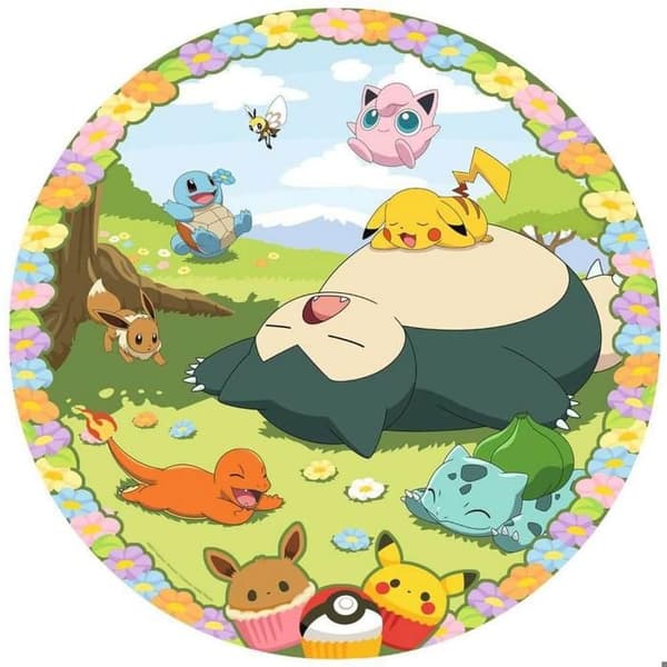 500 bitar runt pussel - Pokémon i blom
