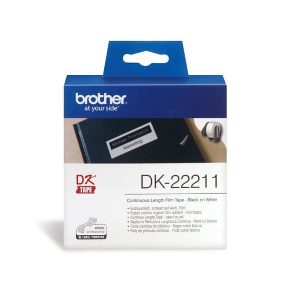 Brother DK22212 Kontinuerlig tejp - Permanent lim - Vit - Rulla (6,2 cm x 15,2 m)