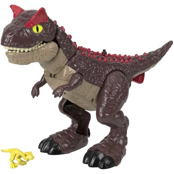 Jurassic World Imaginext-Carnotaurus Dinosaur Leksak med Spike Attack, 2 Play Elements HML42