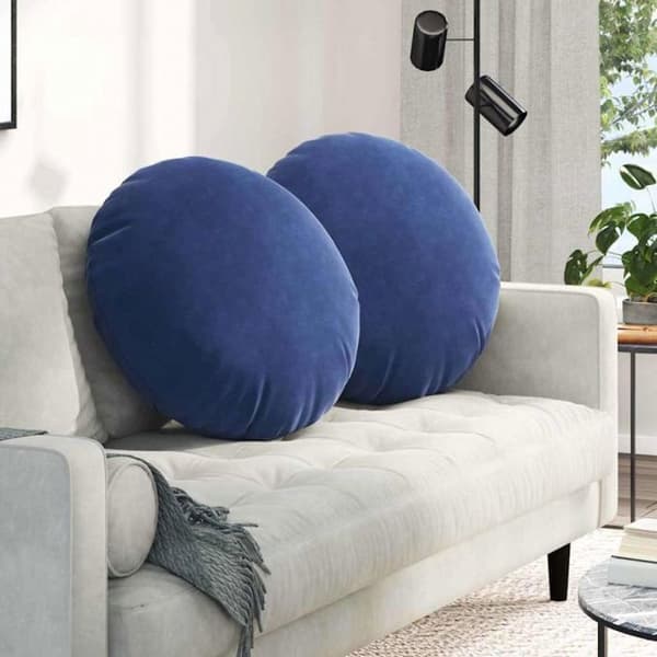 Sittkudde - VIDAXL - Set om 2 - Sammet - 60 x 60 x 21 cm - Polisbla