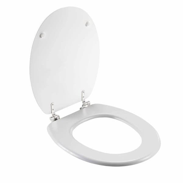 Toalettlock Tryckt "Marmor Effekt" 46cm Vit