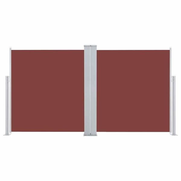 vidaXL Infällbar sidomarkis Brun 120 x 600 cm