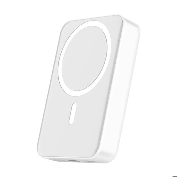 Externt batteri - BWOO - 10000mAh - USB-C 20W - MagSafe - Fällbart stöd Vitt