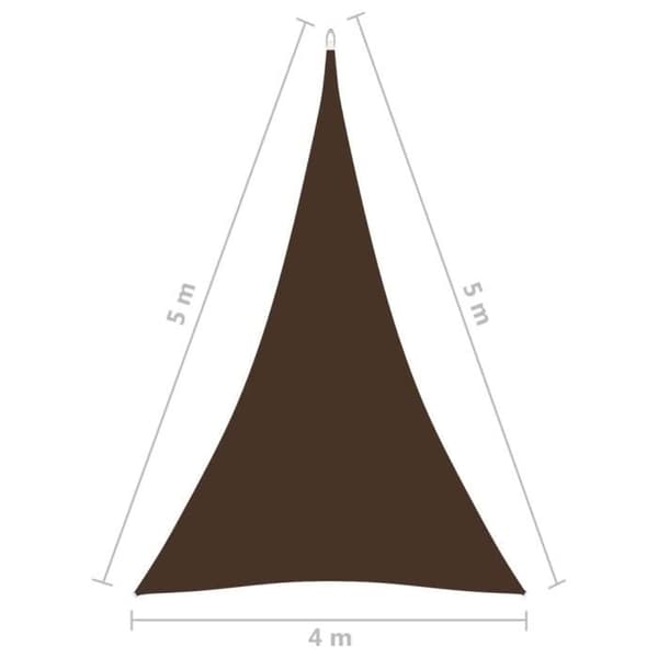 vidaXL Parasoll Segel Oxford Tyg Triangulär 4x5x5 m Brun