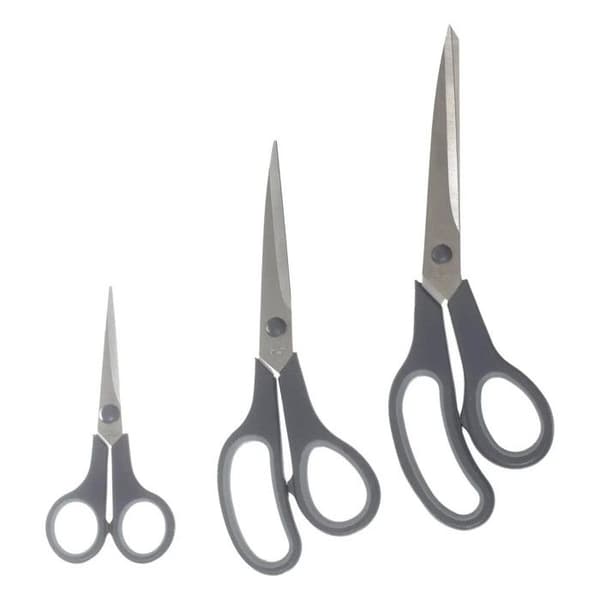 Set med 3 "Multianvändnings" Saxar 25cm Grå