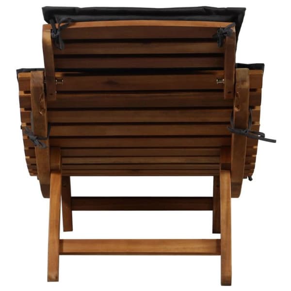 vidaXL Solstol med Kudde Solid Acacia Wood Mörkgrå
