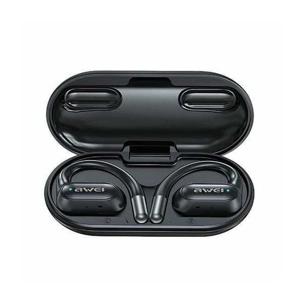 Bluetooth-hörlurar - AWEI - OWS T93 - Bluetooth 5.4 - Dockningsstation - Svart