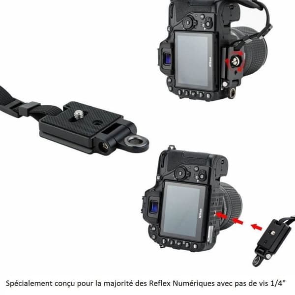 Sangle main JJC HS-PRO1M - Svart med blå söm