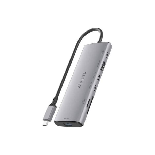 Dockning USB-C 7 i 1 - AISENS - ASUC-7P031-GR - 1xHDMI - 1xUSB-A - 2xUSB-C