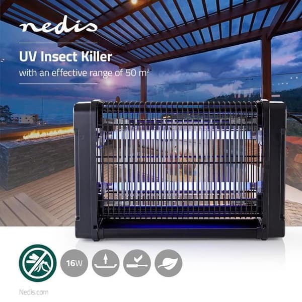 Insektsfälla - NEDIS - 16W - Elektrisk - 50 m² - UV-A 8W