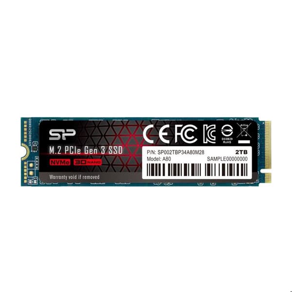 Hårddisk - SILICON POWER - SP00P34A80M28 - M.2 SSD - Kapacitet 2 To