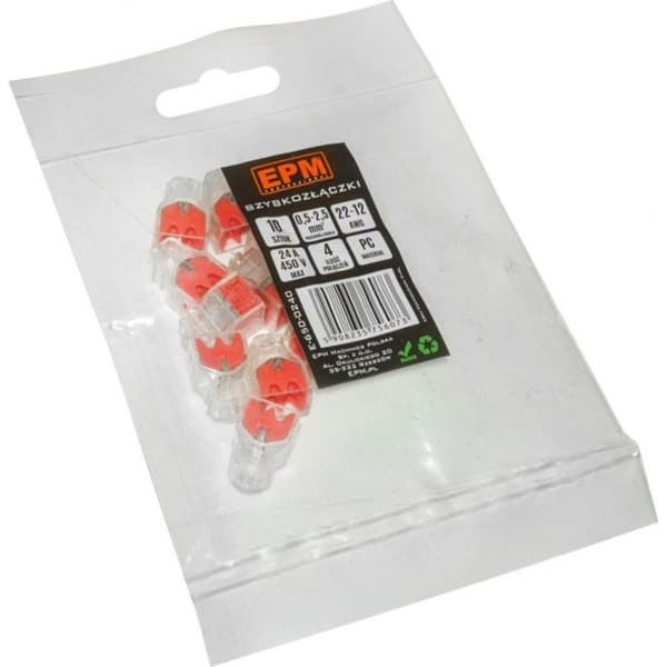 Domino - barrette Epm SNABBFÖRBINDELSE 4 x 0,5-2,5 MM² TRANSPARENT/RED 10 STK