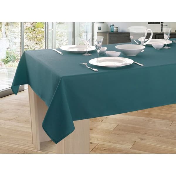 Blå fläckavvisande duk 150 x 240 cm – vattenavvisande polyester, fållar