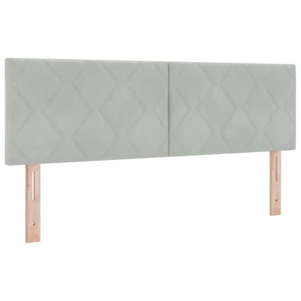 vidaXL Sänggavel Ljusgrå 144 cm Sammet 42007248