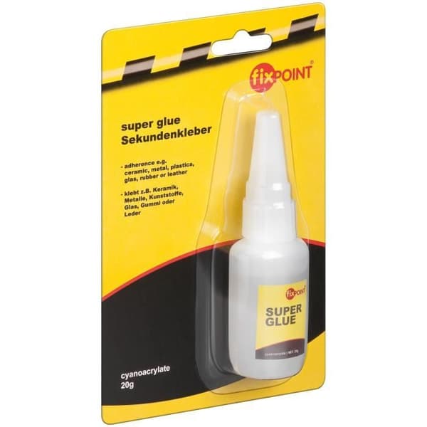 Colle Super Glue - FIXPOINT - Flaska 20 g - Extra stark - Låsbart doseringslock - Mångsidig användning