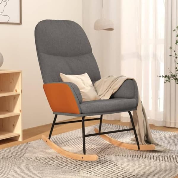 Gungstol - Grå - Tyg - Imiterat läder - 1 sits - Modern design
