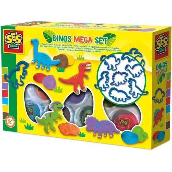 Modellera - SES CREATIVE - Mega kit dinosaurier - Med formar