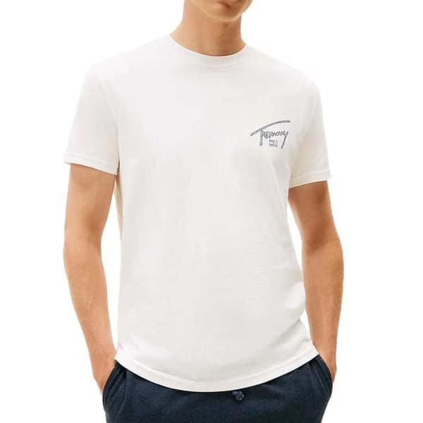 Vit T-shirt Herr Tommy Hilfiger Backpri