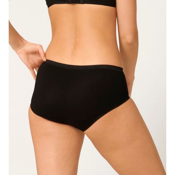 SLIP - SLOGGI - BASIC + MIDI - 95% COTTON - SVART - PACK 3 + 1 GRATIS