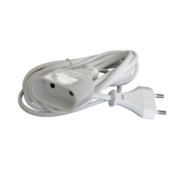 ZENITECH förlängningssladd 2m - 2x0,75mm² - Vit
