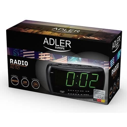 Adler AD 1121, Klocka, Analog och digital, AM,FM, Autotuning, LED, Grön