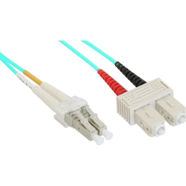 InLine® duplex fiberoptisk kabel, LC/SC 50/125 µm, OM3, 7,5 m