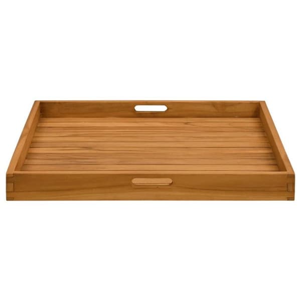 vidaXL Serveringsbricka 70x70 cm Massiv teak
