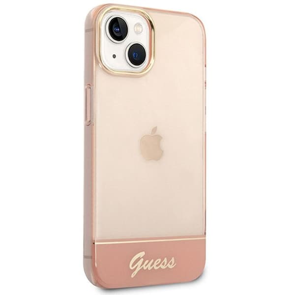 Guess Translucent - Fodral för iPhone 14 Plus (rosa)
