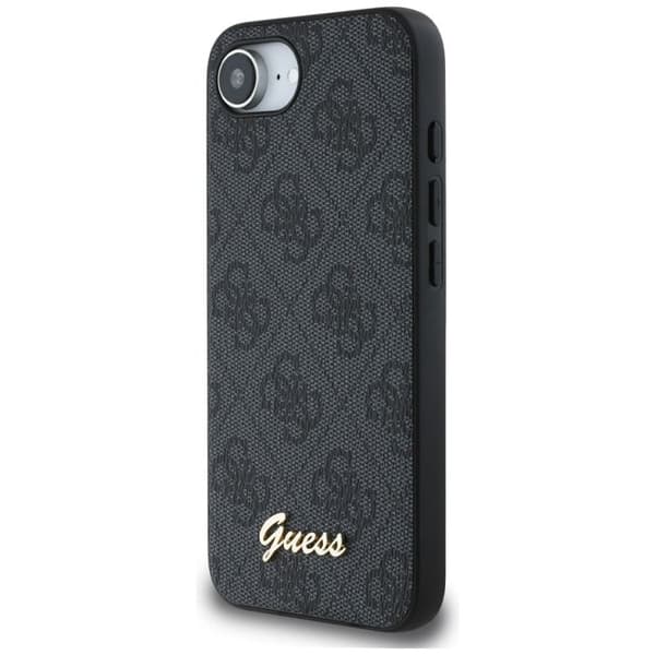 Coque Guess 4G med MagSafe-logga för iPhone 16e (svart)
