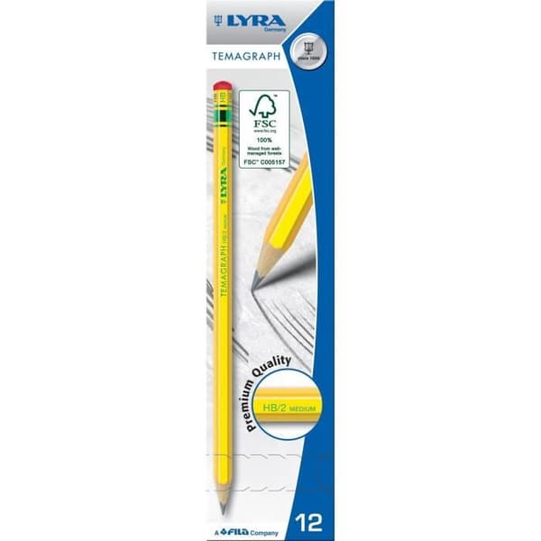 Etui med 12 HB grafitpennor