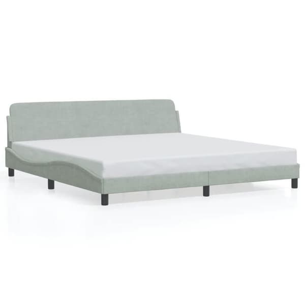 vidaXL Dover sängram ljusgrå 200x200 cm sammet 373252