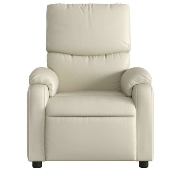 vidaXL Massagefåtölj Krämläder 373442