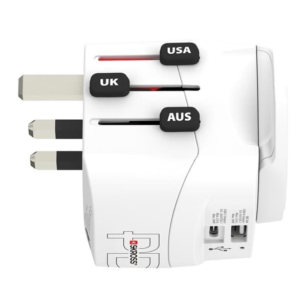 Reseadapter - Skross - Pro Light - 2 USB - Universell - 200 destinationer