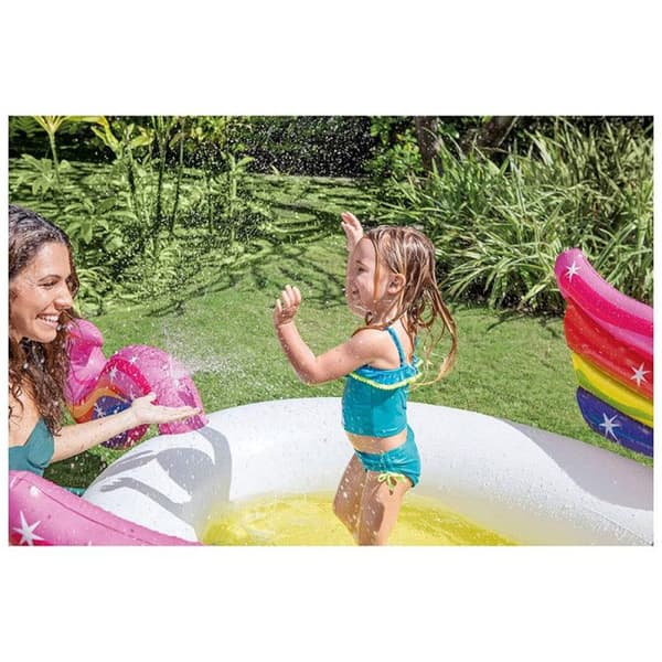 Unicorn uppblåsbar pool med fontän - Intex