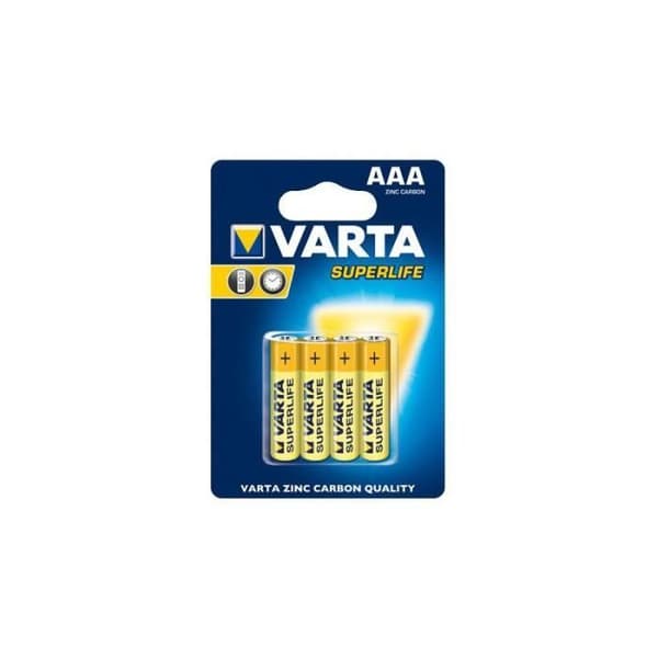 Paket med 4 Varta Superlife R03 Micro AAA-batterier