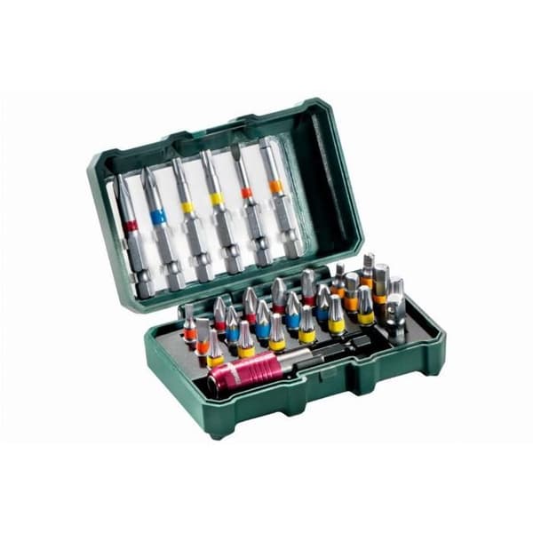 Bitslåda - Metabo - 29 delar - Kromvanadinstål - Magnetisk bitshållare - Robust design