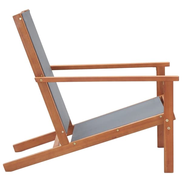 vidaXL Trädgårdsstol Grå Solid Eucalyptus Wood och Textilene