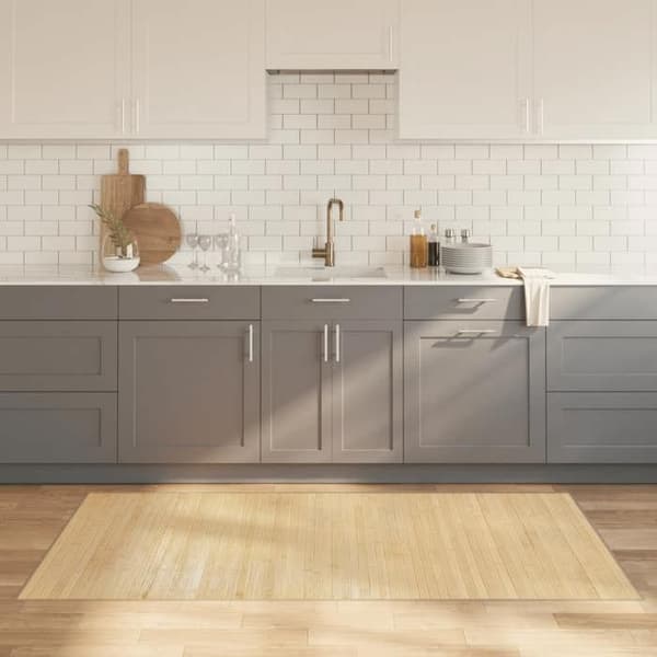 vidaXL Matta rektangulär ljus 100x200 cm bambu, vardagsrumsmatta, köksmatta, rektangulär matta, matta av 376945