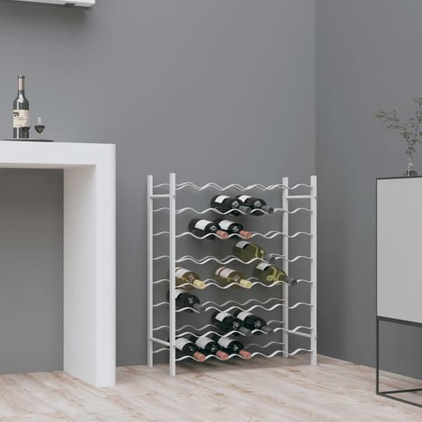 vidaXL Flaskställ för 48 flaskor Vitmetall 340908