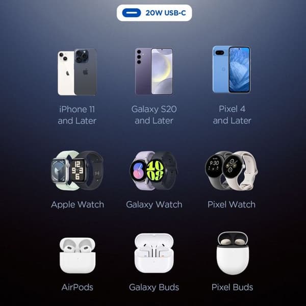Laddare - SPIGEN - Essential (EE201EU) - 20W - Typ-C - GaN - Snabbladdning
