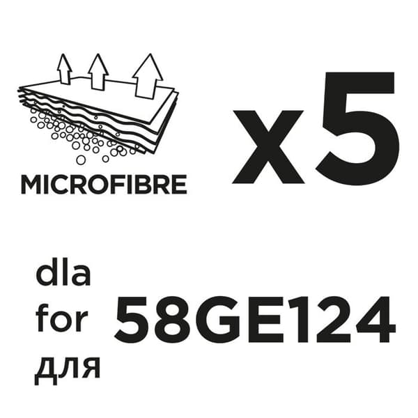 Mikrofiberpåsar för dammsugare 58GE124 5 st