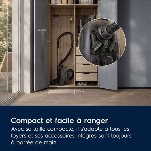 Electrolux 500 EB51A3WB Säcksladdare Dammsugare Brun