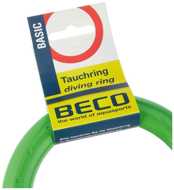 Beco - 9607 - Simring för barn, Kastring Solid Water Toy Dykaring, Grön, One Size
