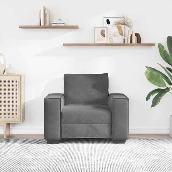 vidaXL Mörkgrå fåtölj 100x78x84 cm sammet 4105001