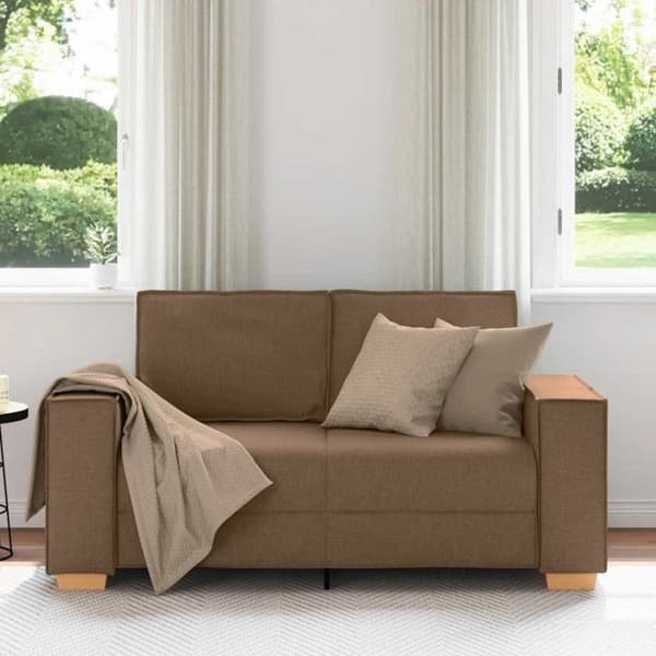 Soffa 2 platser Brun 120 cm Tyg